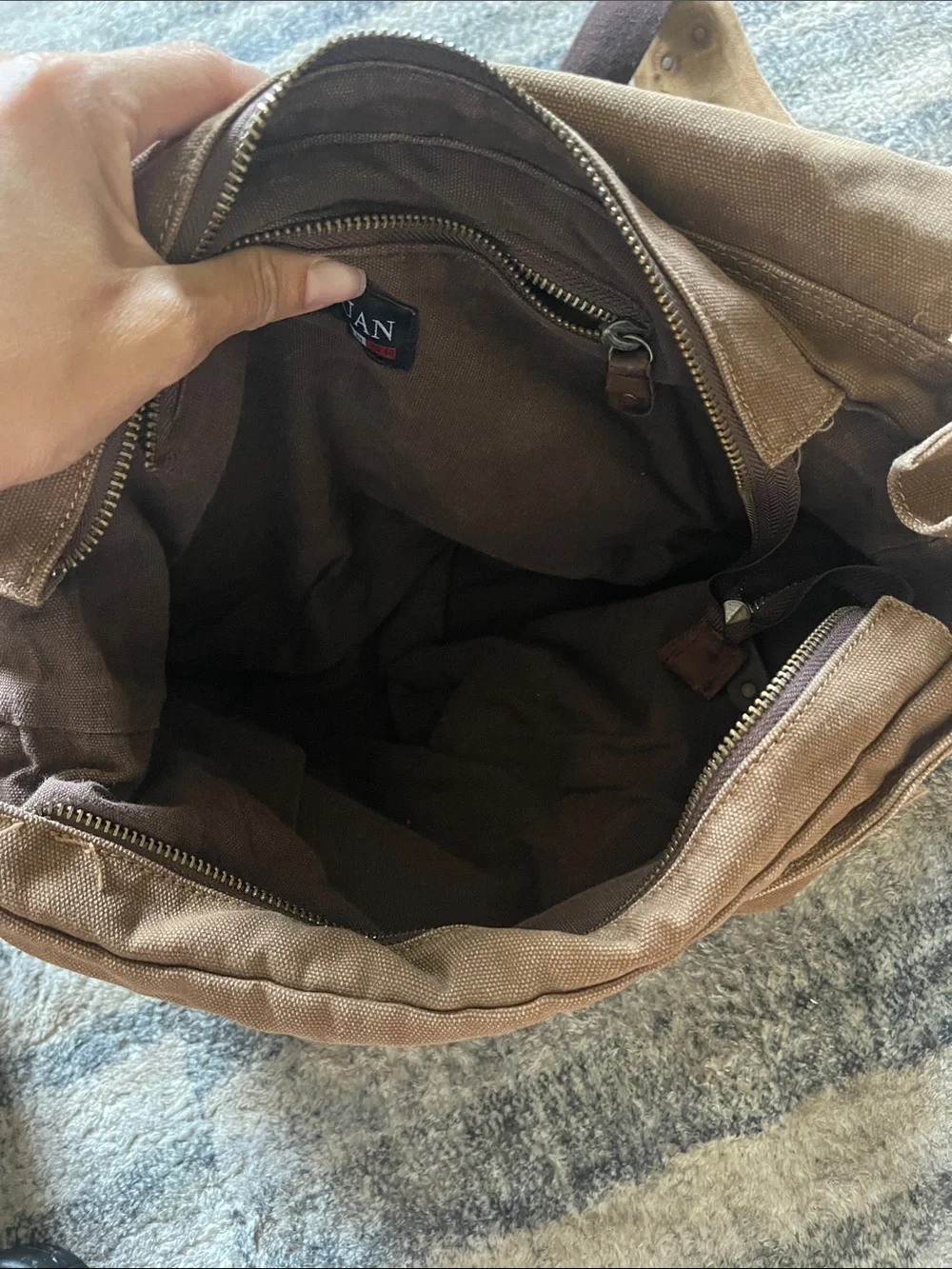 Muchuan Canvas Messenger Bag in Brown - Men